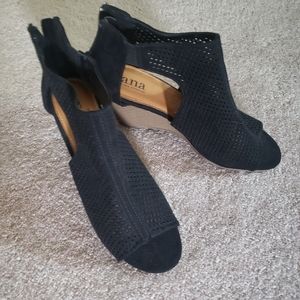 A.n.a Wedges black booties.  sz 7.5